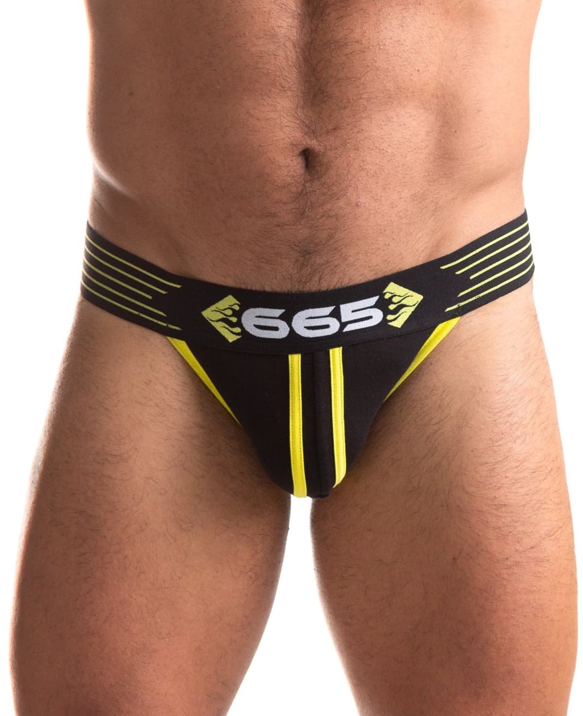 665 - Rally Jockstrap - Zwart/Geel XXL — afbeelding 1