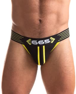 665 - Rally Jockstrap - Zwart/Geel XXL — thumbnail 1