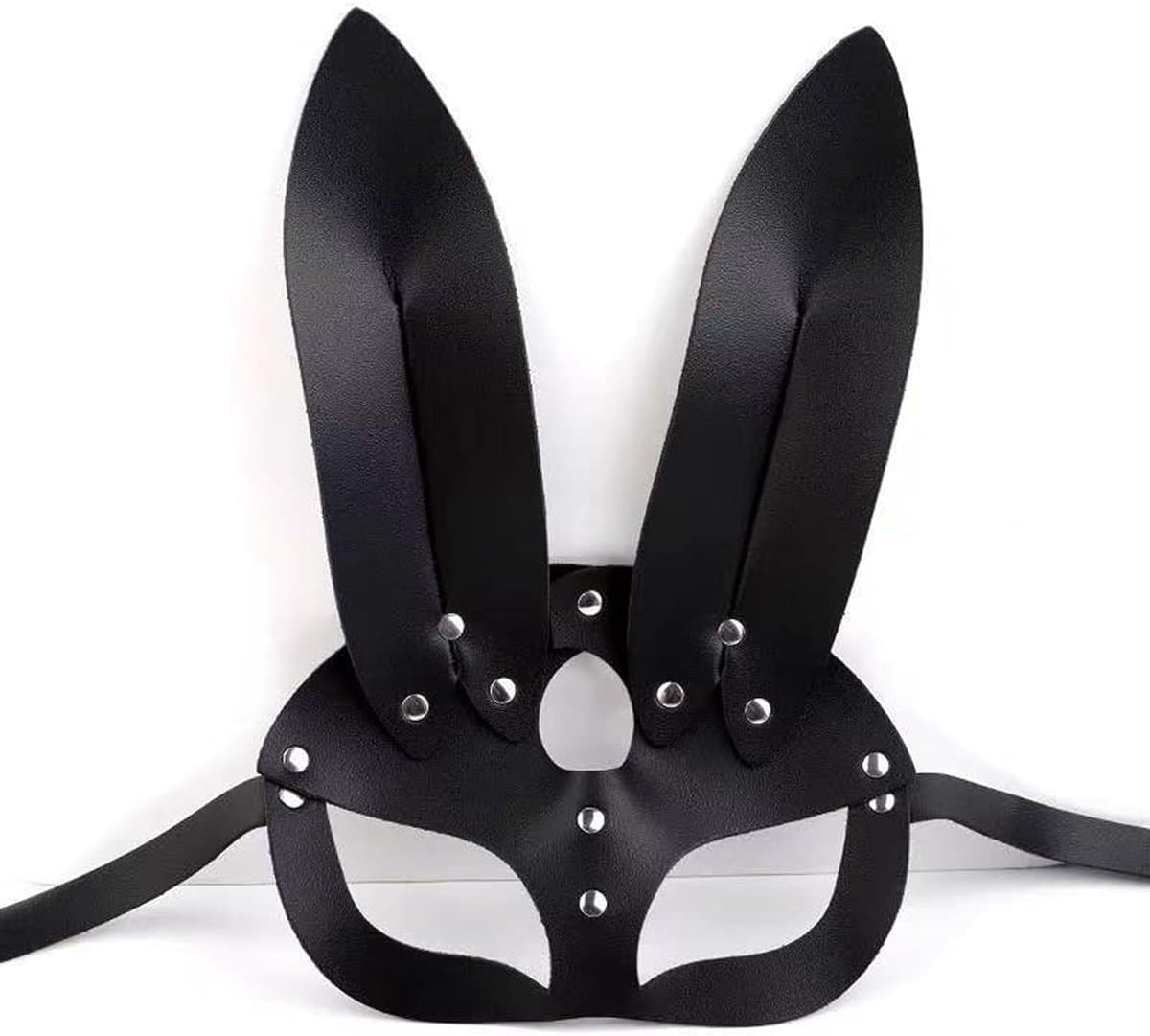 Cosplay masker - Konijn masker - Bunny harnas - Cosplay accessoire - Sexy masker - Sexy harnas - Bunny cosplay harness - Zwart - PU leer - Jonyx — afbeelding 1
