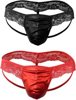 Sissy String voor Heren - Kant Slipje met Pouch en Ruches — thumbnail 1