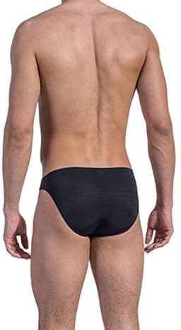 Zwart herenslip M van semi-transparante microvezel met hoog uitgesneden pijpen — thumbnail 3
