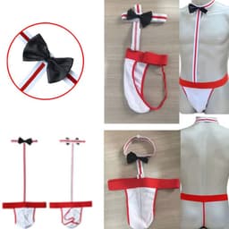 VemeFufu String voor heren, Borat mankini, sexy ondergoed, badpak, string, borot, lingerie, kostuum voor mannen, Halloween, kerstcadeau, eenheidsmaat — thumbnail 4