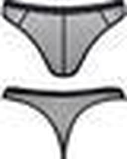Elastic mesh Men's thongs - Black — thumbnail 7