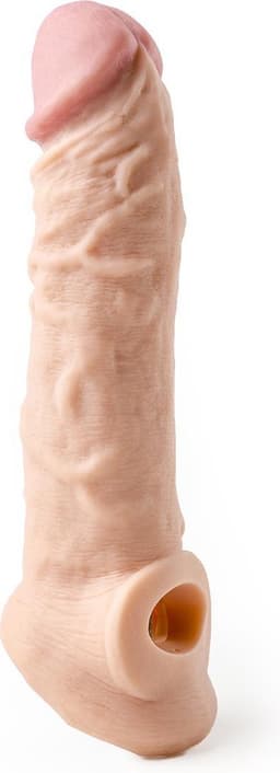 Virgite - Penis sleeve die echt aanvoelt - Met Opening Voor de Balzak - 19.8 cm - Lichte Huidskleur — thumbnail 1