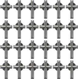 24 stuks Gunmetal Kruis Reversnaalden Legering Kruis Broches 2,5 x 1,6 cm Christelijke Broches Heren Pak Reversspelden voor Begrafenis Kerk Gebed Openbare Groothandel voor Kleding — thumbnail 1