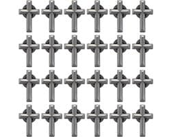 24 stuks Gunmetal Kruis Reversnaalden Legering Kruis Broches 2,5 x 1,6 cm Christelijke Broches Heren Pak Reversspelden voor Begrafenis Kerk Gebed Openbare Groothandel voor Kleding