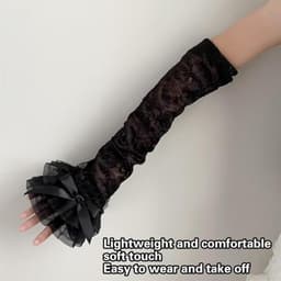 Handschoenen Kant Pols Gauntlet Bruid Pols Warmer Handschoen Voor Halloween Masquerades Proms Gauntlet — thumbnail 2