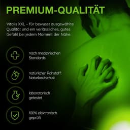 VITALIS 100 premium condooms 64mm XXXL | Nominale breedte 64 mm | Gevoelsechte transparante condooms extra groot | met glijmiddel op siliconenbasis — thumbnail 5
