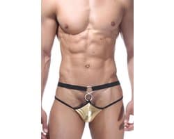 Heren String Kunstleer Goud Maat XS S M L XL Comfortabele Dagelijkse String