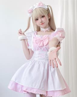 Fiamll Maid Costume French Maid Dress Anime Cosplay Maid Outfit Maid Outfit Halloween Costume for Adults - ShopVlot — thumbnail 4