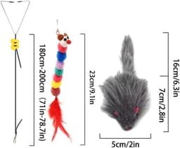Kattenspeelgoed, interactief kattenspeelgoed, veerdeur, hangend kattenspeelgoed, muisspeelgoed, zelfspelend, intrekbare kattenplagerspeelgoed voor binnen, katten, kittens en verveelde katten — thumbnail 3