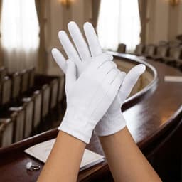 Handschoenen Zachte Verstelbare Witte Handschoenen Met Knopen Elegante Handschoenen Voor Kostuum, Ceremonie, Dansoptreden, Sieraden Inspectie, Munten en Zilverwerk Verzorging — thumbnail 2