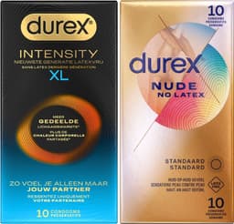 Durex - 20 stuks Condooms - Intensity XL Nieuwste generatie ultradun, gedeelde lichaamswarmte 10st - Nude Huid op Huid gevoel No Latex 10st - Voordeelverpakking — thumbnail 1