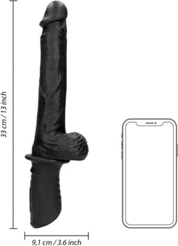 Hand Held Liquid Silicone Vibrating and Thrusting Sex Machine - Black — thumbnail 3