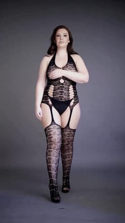 Kant Suspender Bodystocking - Plus Size — thumbnail 2