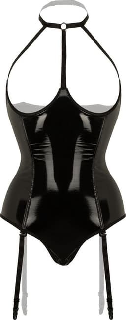 Body Met Open Cups Dark Desire - zwart — thumbnail 1