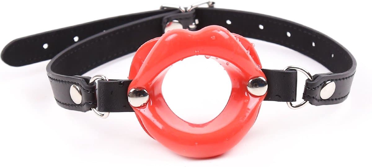 Kiotos - Ring Gag met Open Kusmondje - Rood — afbeelding 1