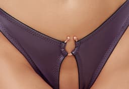 Cottelli Collection Open Lingerie in Erotisch Wetlook Stijl - Open Kruis Lingerie - Extra Comfortabele Fit - Maat M — thumbnail 2