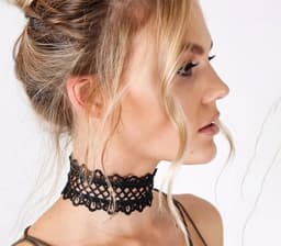 Choker - Zwart - Kant / Lace - Collier - Ketting - 40 cm - one size fits most - verstelbaar - fashionable - sexy - musthave — thumbnail 8