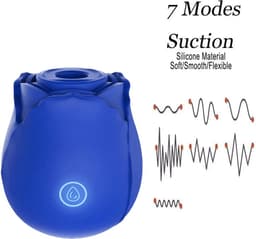 Akindo - blauw - vibrator 10 standen - waterproof - sex - sex toys - sex toys voor vrouwen en koppels - clitoris zuigend vibrerend speeltje - voor vrouwen Sucking Vibrator, Clitoral Suction, Clot Clitoris, Nipple Stimulator - roos bloem — thumbnail 4