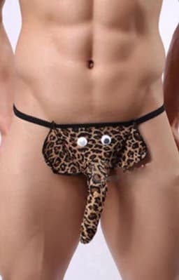 CHPN - Olifanten string met slurf - Mannenstring - Herenstring - One size - Grappige string - Olifantenstring - Reetveter - Leopard — thumbnail 1