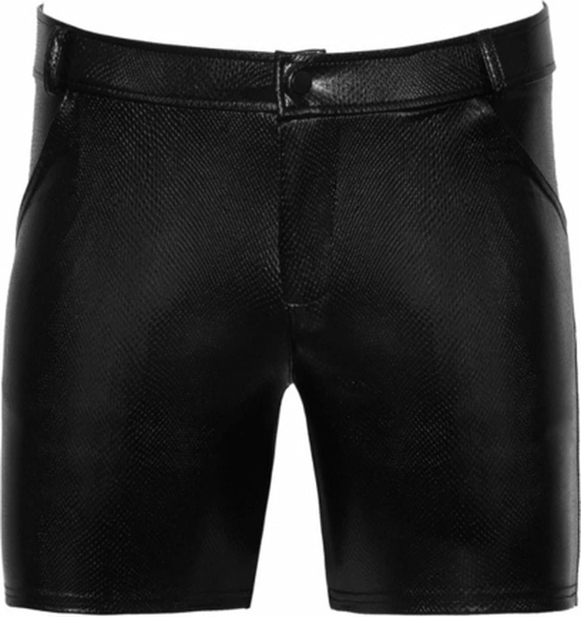 Noir Handmade - Mid-length snake wetlook with back pockets Korte broek - XL - Zwart — afbeelding 1