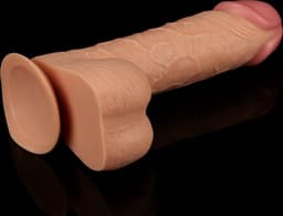 Realistische XXL King Size Dildo 24.5 cm lang en 5.5 cm dik - Levensechte Grote Dildo 24.5cm lang - Realistische dildo met balzak en stevige zuignap - Realistische Dildo Met Zuignap en Balzak — thumbnail 3