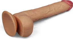 Realistische XXL King Size Dildo 27.5 cm lang en 4.5 cm dik - Levensechte Grote Dildo 27.5 cm lang - Realistische dildo met balzak en stevige zuignap - Realistische Dildo Met Zuignap en Balzak — thumbnail 4