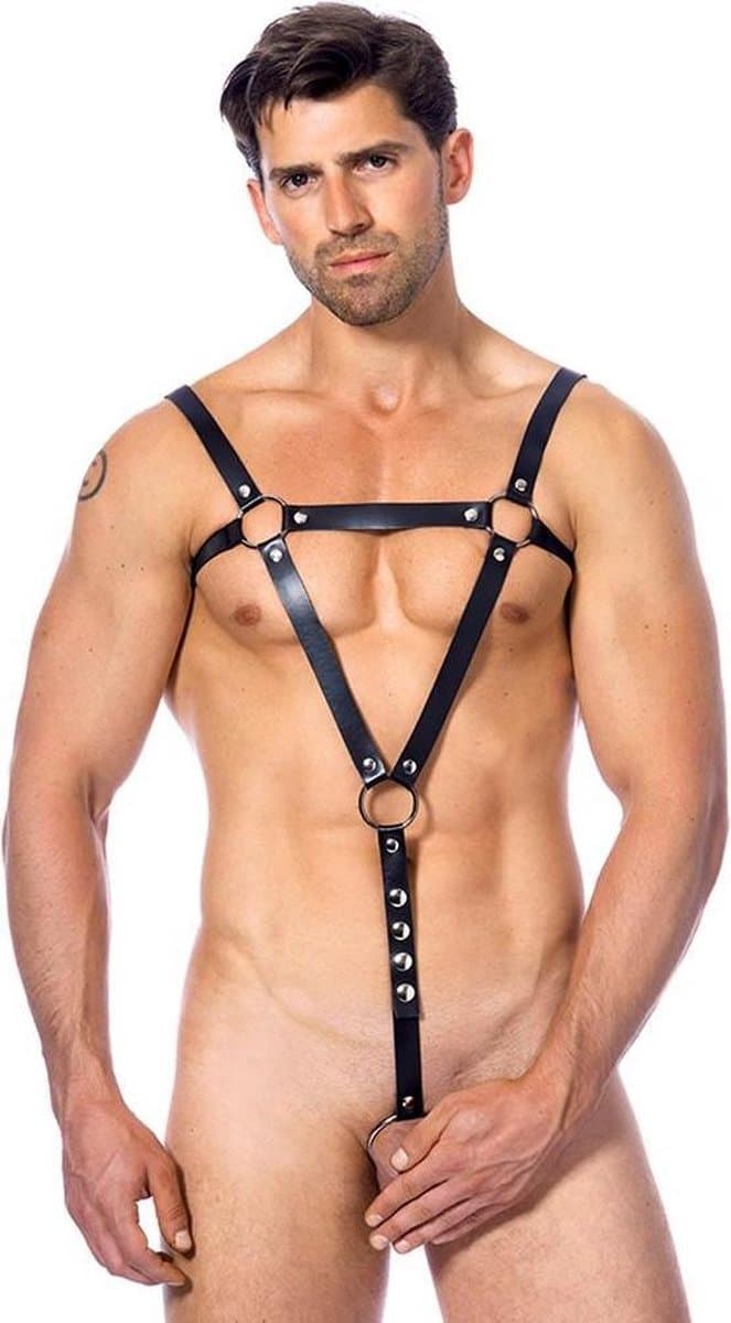 Rimba - Leren Fetish Harnas Met Cockring - Diameter 50 mm — afbeelding 1