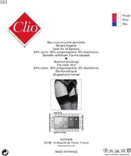 Clio Kousen - Jarretel Kousen - Zwart met Zwarte Naad - 10 Den. - T2 - Small — thumbnail 3