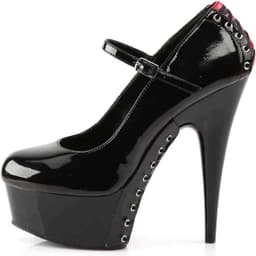 Pleaser - DELIGHT687FH Pumps - US 13 - 44 Shoes - Zwart/Rood — thumbnail 3