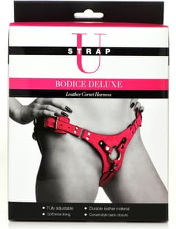 Korset Deluxe Leren Strap On - Roze — thumbnail 8