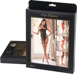 Sexy Lingerie - Luxe Erotische Body met kant - Half open cups - Strapless - Harnas - Shapewear - Jarretelbanden - Bondage look - Strappy Harness – Lingerie Top Teddy - Erotiek - Uitdagend - PLUS SIZE - Kleur Zwart - Maat XXXL-4XL — thumbnail 6