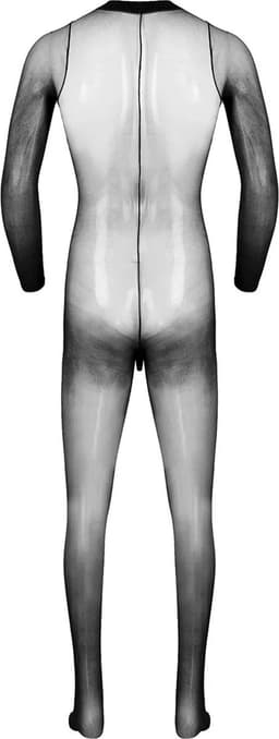 Volledige transparante heren jumpsuit - Open penis slurf - One size - Mannen bodysuit elastisch - Panty - Kousen - BDSM kleding - Rollenspel — thumbnail 2