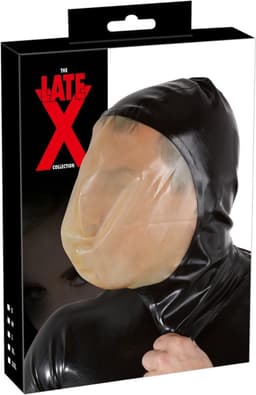 LateX – Latex Vacuüm Masker Gelijmd met Vergroot Zichtveld en Kleine Ademhalings Gat – Zwart — thumbnail 3