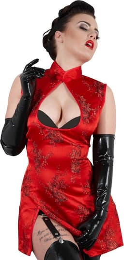 LateX – Latex Lange Handschoenen met Strakke Pasvorm Perfecte Accessoire voor Fetish Outfit Maat XL – Zwart — thumbnail 2