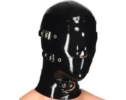 Red Parrot full latex bondage masker - 100% Latex - Gespen en riemen - Oogmasker - BDSM seks masker - Gezicht - Latex fetisj - Zeer hoge kwaliteit - Unisex