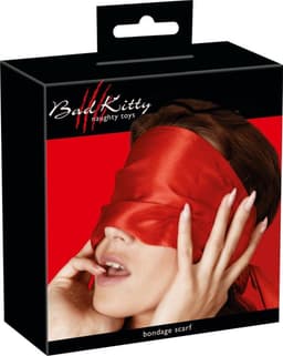 Bad Kitty - Satijnen Bondage Blinddoek Licht Transparant – Rood — thumbnail 1