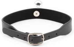 Banoch - Catbell Collar simple black - Zwart pu leer - bdsm - halsband — thumbnail 5