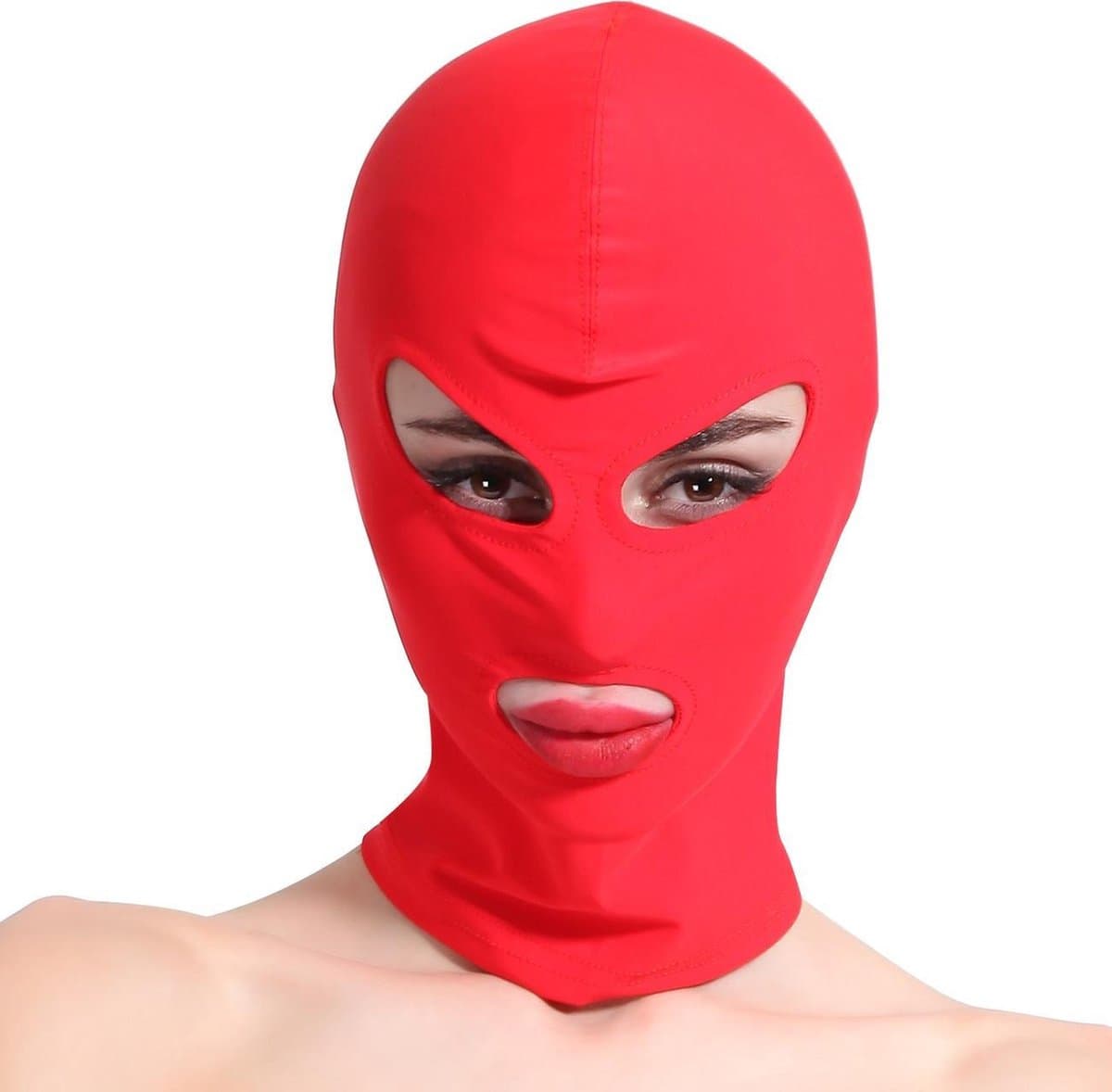 Banoch - Mask/3 hole Red - Spandex Masker - BDSM - Rood — afbeelding 1