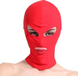 Banoch - Mask/3 hole Red - Spandex Masker - BDSM - Rood — thumbnail 1