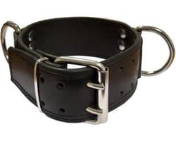 Mister B Leren slavenhalsband D-ringen 5 cm breed