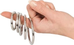 Bad Kitty – 5 Delig RVS Penis Ringen Set voor de Perfecte Cock Training - Zilver — thumbnail 3