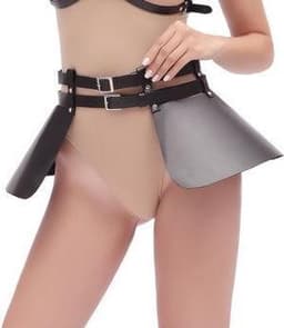 Banoch - Harness skirt open vrouw - rok zwart pu leer - verstelbaar - pony play — thumbnail 4