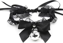 Banoch - Lace collar bell - halsband kant met zilveren bel - choker — thumbnail 15