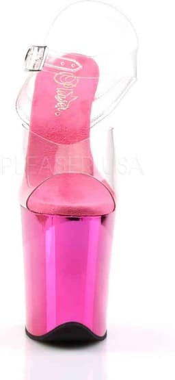 Pleaser - FLAMINGO-808 Sandaal met enkelband, Paaldans schoenen - Paaldans schoenen - 37 Shoes - Roze/Transparant — thumbnail 2