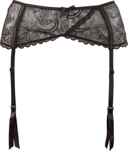 Cottelli Collection – Jarretel Gordel van Kant met  Motief voor een Spannende Indruk – Maat XL – Zwart — thumbnail 1