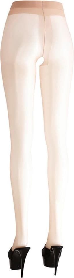 Cottelli Collection – Erotische Panty met Satijnen Glans en Open Kruis voor Ondeugend Plezier – Maat M – beigeig — thumbnail 1