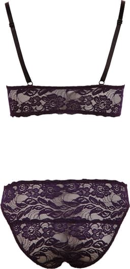 Cottelli Collection – Spannende Wetlook Kanten Afwerking String Body voor de Perfecte Date met Happy End – Maat M – Zwart — thumbnail 3