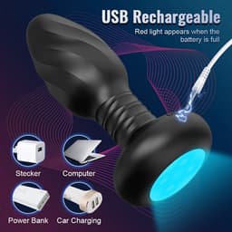 Lzwintrading - Buttplug Vibrator met App Control - 360° Rotatie Functie - Vibrators voor Vrouwen & Mannen - Prostaat Stimulator -Butt Plug met 9 Vibratie Standen - Sex Toys voor Koppels - Anale Speeltjes - Vibrerende Buttplug met 9 Lichtkleuren — thumbnail 2